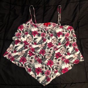 Flower Pattern Crop Top